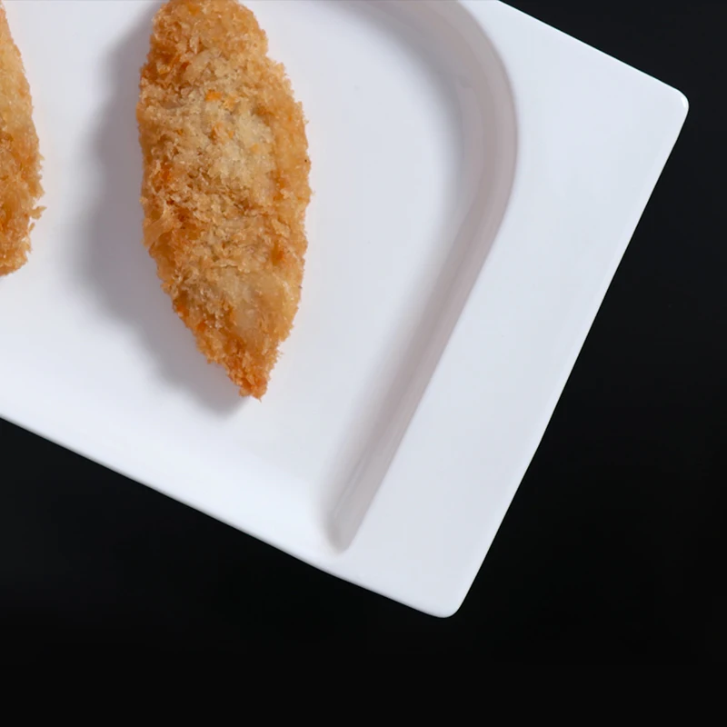 Snacks White Porcelain Dishes Set Airline Dinnerware Sets Ceramic square Dishes Plates Set for Restaurants