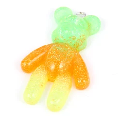 44*27mm cute gummy bear charms flat back resin charms necklace pendant earring charms for DIY decoration
