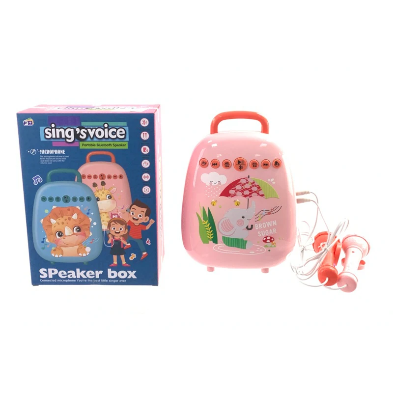 Cute design children bluetooth portable sound speaker audio karaoke microphone toy