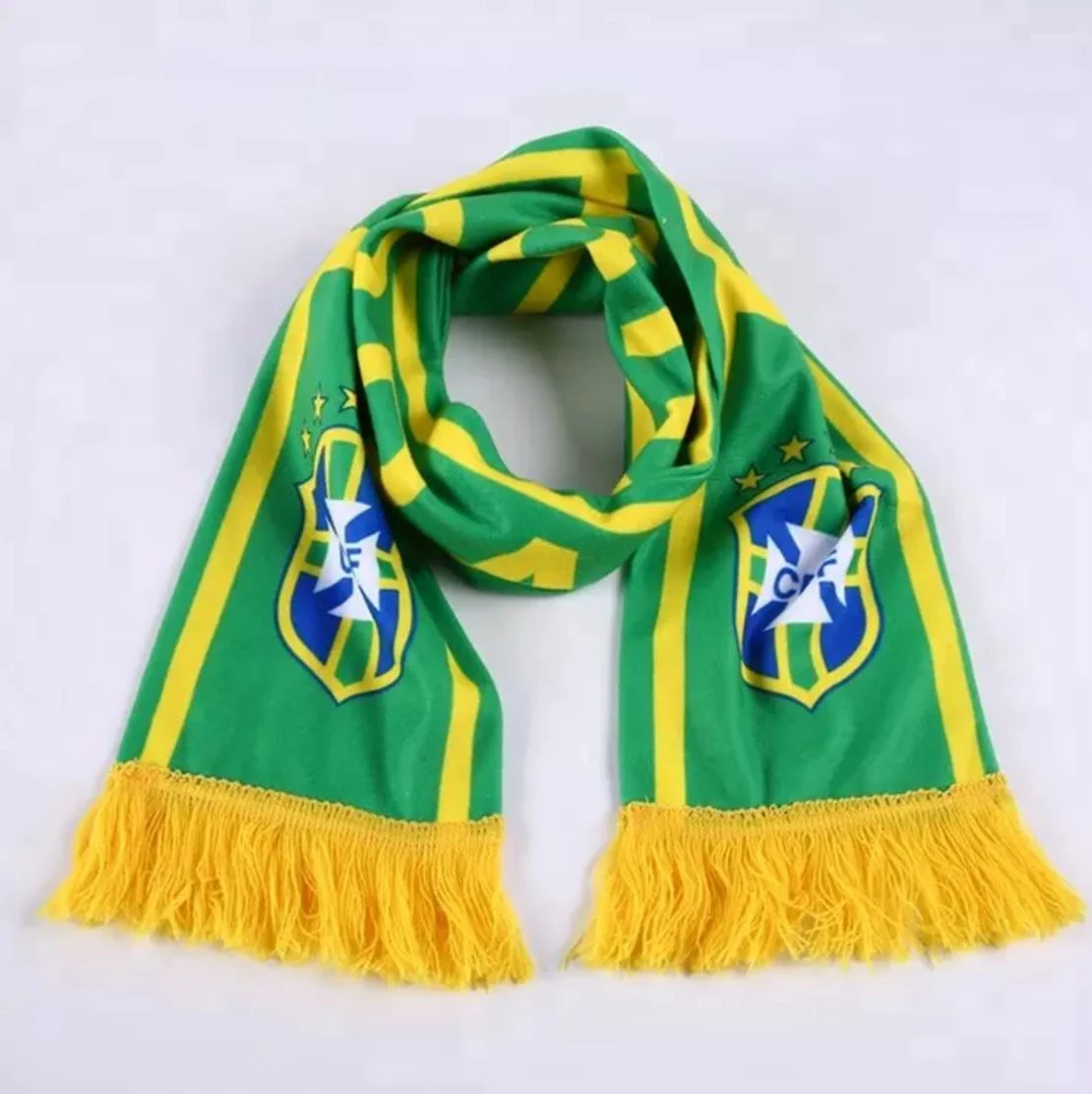 Custom logo Scarves 100% Polyester/Knitted Polyester/Satin/Fleece Embroidery Football Scarf for cup 2011