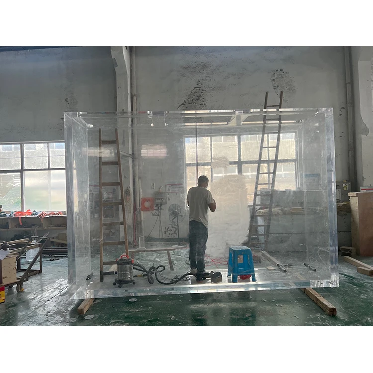 High quality salt water aquarium fish tank big acrylic shallow used large aquariums for sale