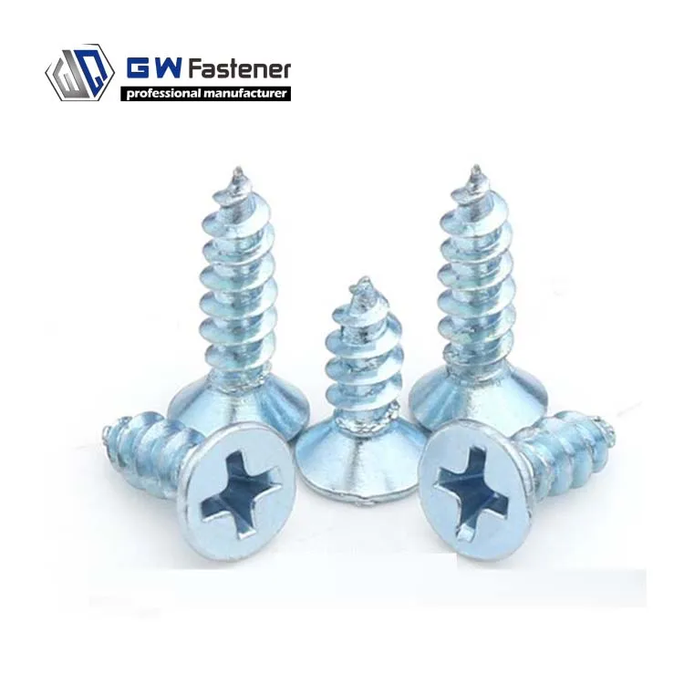 Zinc Flat Phillips Sheet Metal Screw Phillips Countersunk Head Screw Zinc Flat Head Self Tapping Screws
