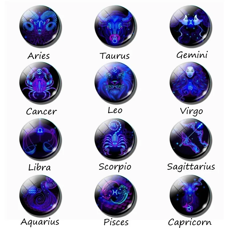 Hand Woven Leather Luminous Bracelet Men Women12 Zodiac Sign Black Bracelets Jewelry