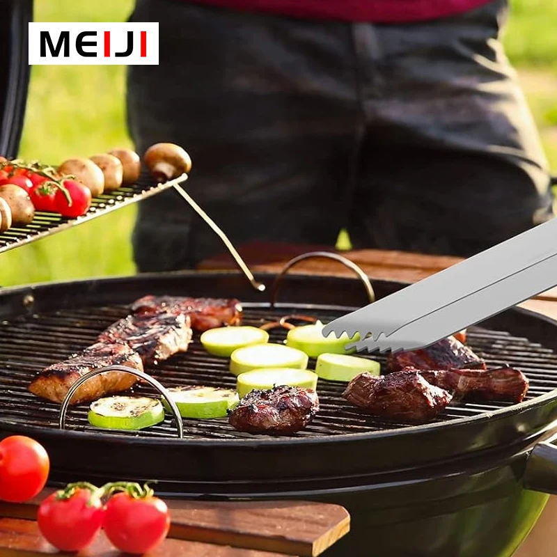 Deluxe 4pcs BBQ Set with Stainless Steel Function Part and Solid Wood Handle