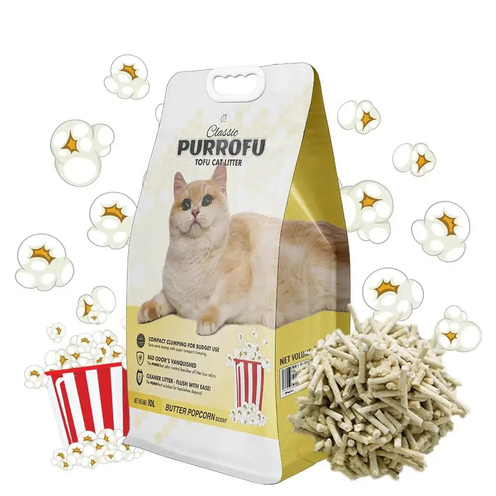 Purrofu Brand Flushed Tofu Cat Litter!Extreme Cleaning Tofu Cat Sand ! Premium Odor Seal Tofu With Green Tea Scent