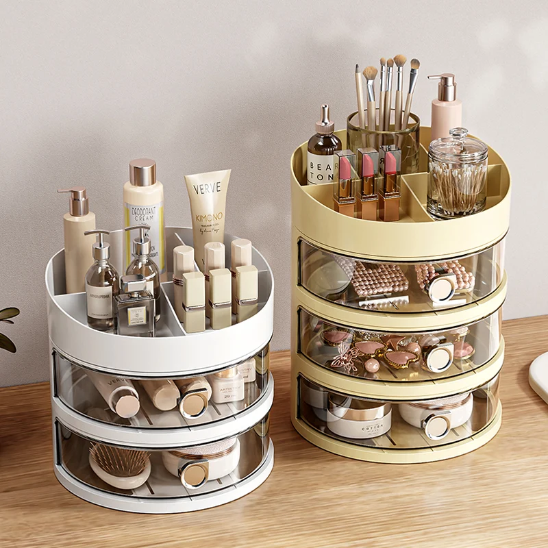 Multi-layer Layer Dresser Cosmetic Makeup Storage Organizer Desktop Cosmetics Storage Box With Drawer