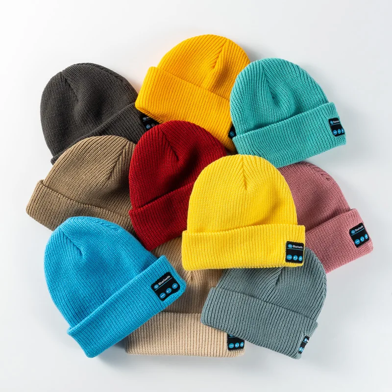 Wireless Bluetooth Earphone Hats Detachable Winter Ear Warm Music Cap Fashion Call Music Unisex Beanie