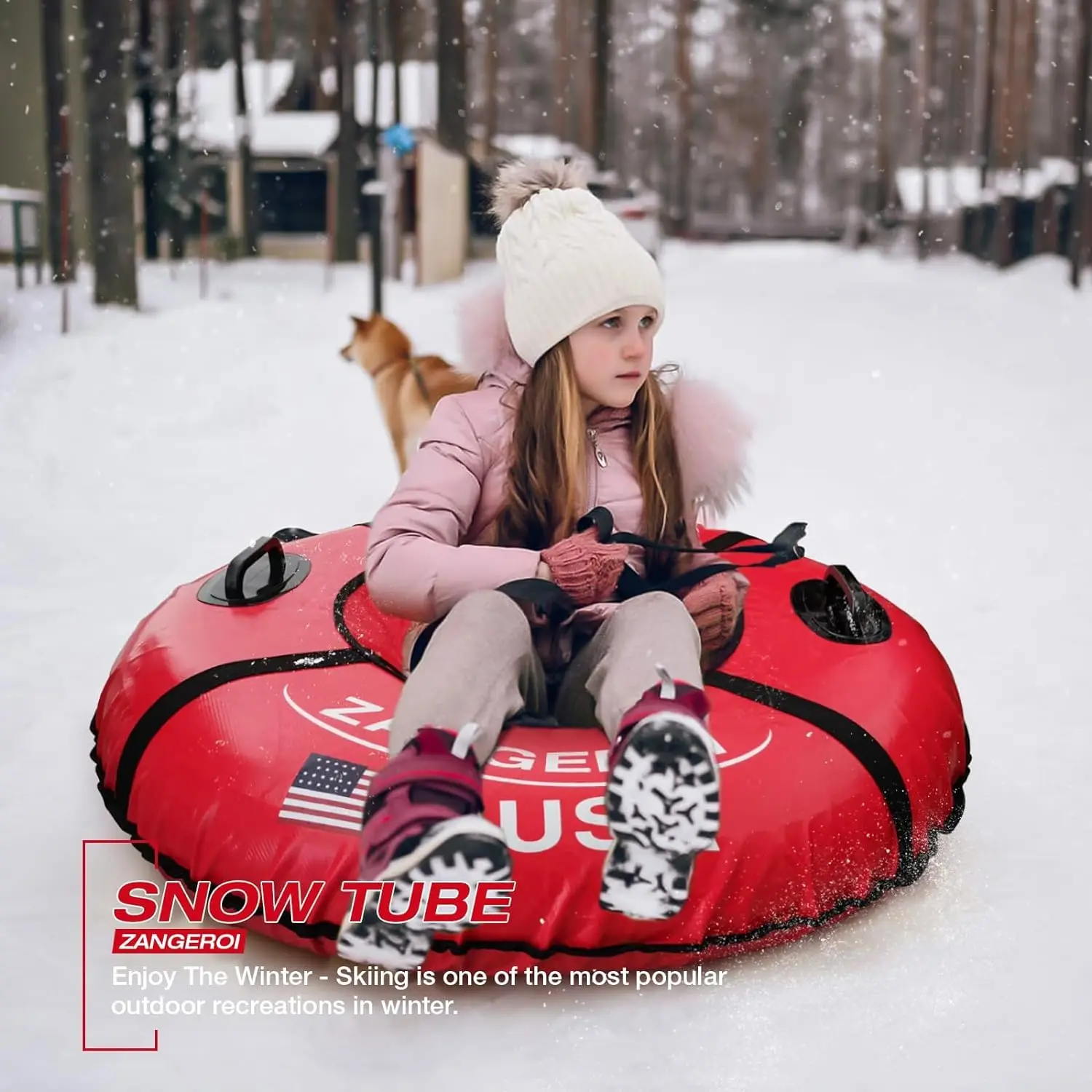 Heavy Duty Snow Tube for Sledding Snow Sled Sledding Tube Inflatable Snow Tube for Towable Rubber   Winter Sports Fun