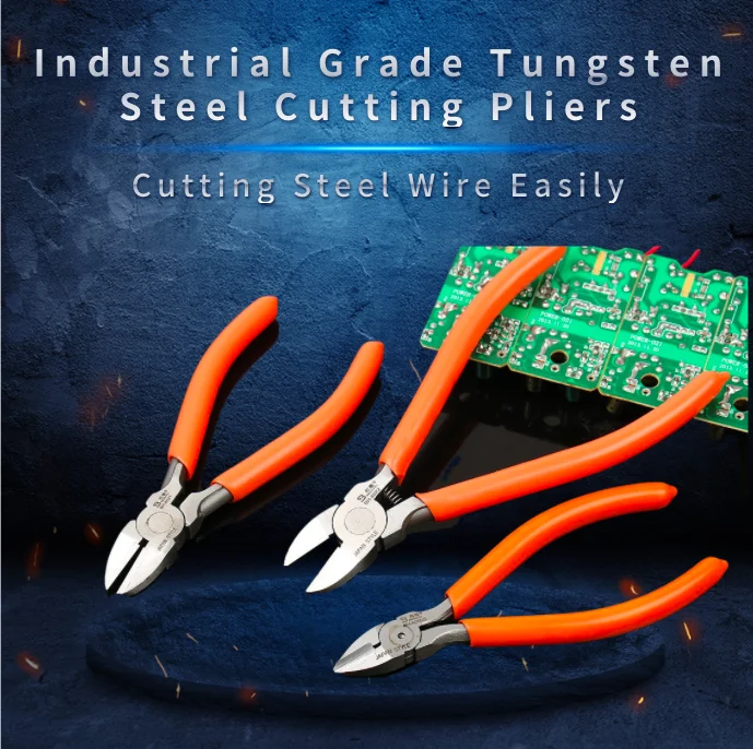 Can Cut Steel Wire Easily Multi-purpose Tungsten Steel  wire plier Diagonal Cutting Pliers