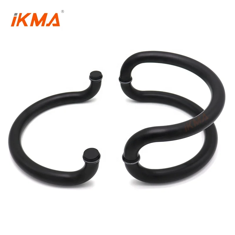 U-shaped design Stainless Steel 304 black modern balcony double single side door handle