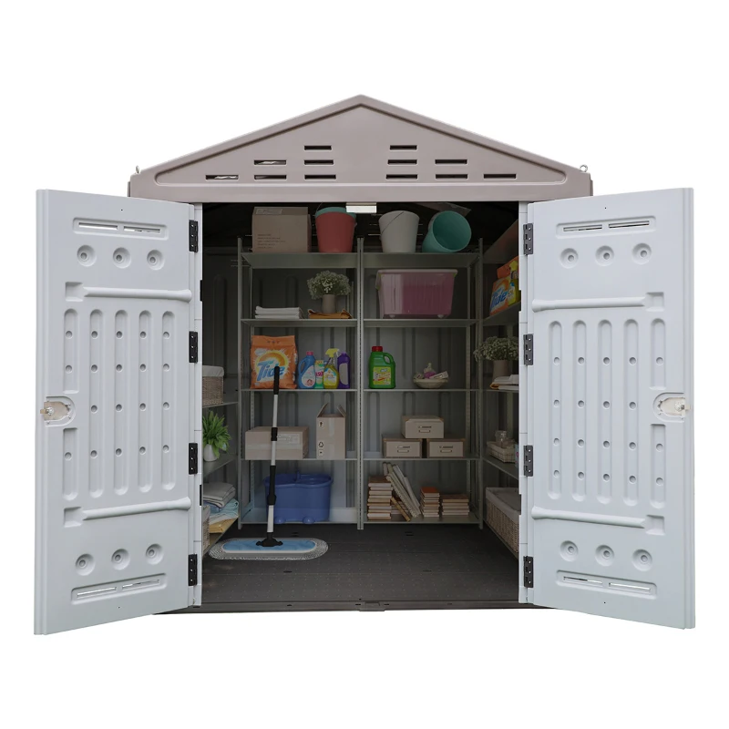 outdoor garden backyard easily assembled waterproof dustproof hdpe plastic storage shed plastic garden shed plastic