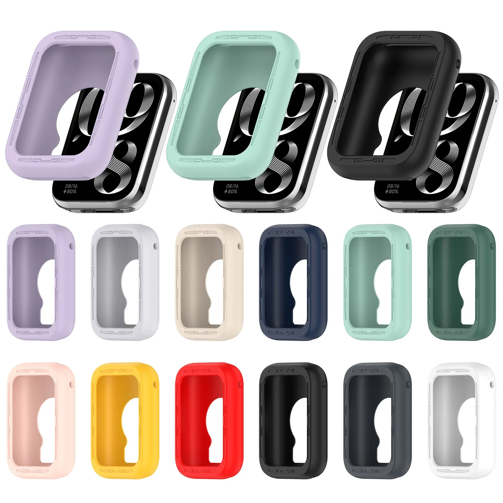 Silicone Protective Case For MI band8 pro Strap smart watch Cover Rubber Shell Protector For MI band8 pro watch Protective Case