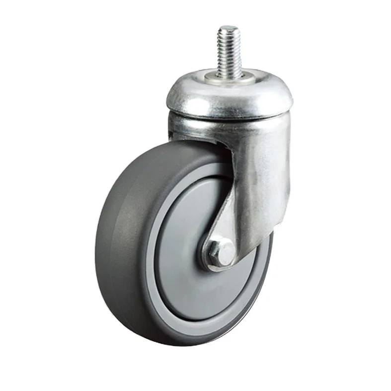 5 inch Shopping Trolley Cart Wheel Swivel Bolt Hole TPR Caster