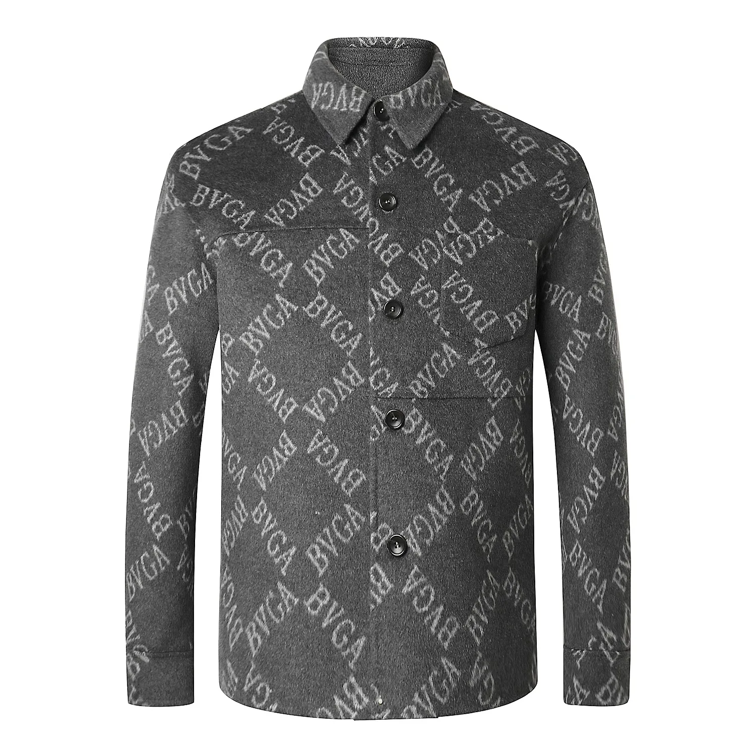 Short Wool Coat Winter Turn-down Collar Cashmere Overcoat Single-breasted  For coat for men