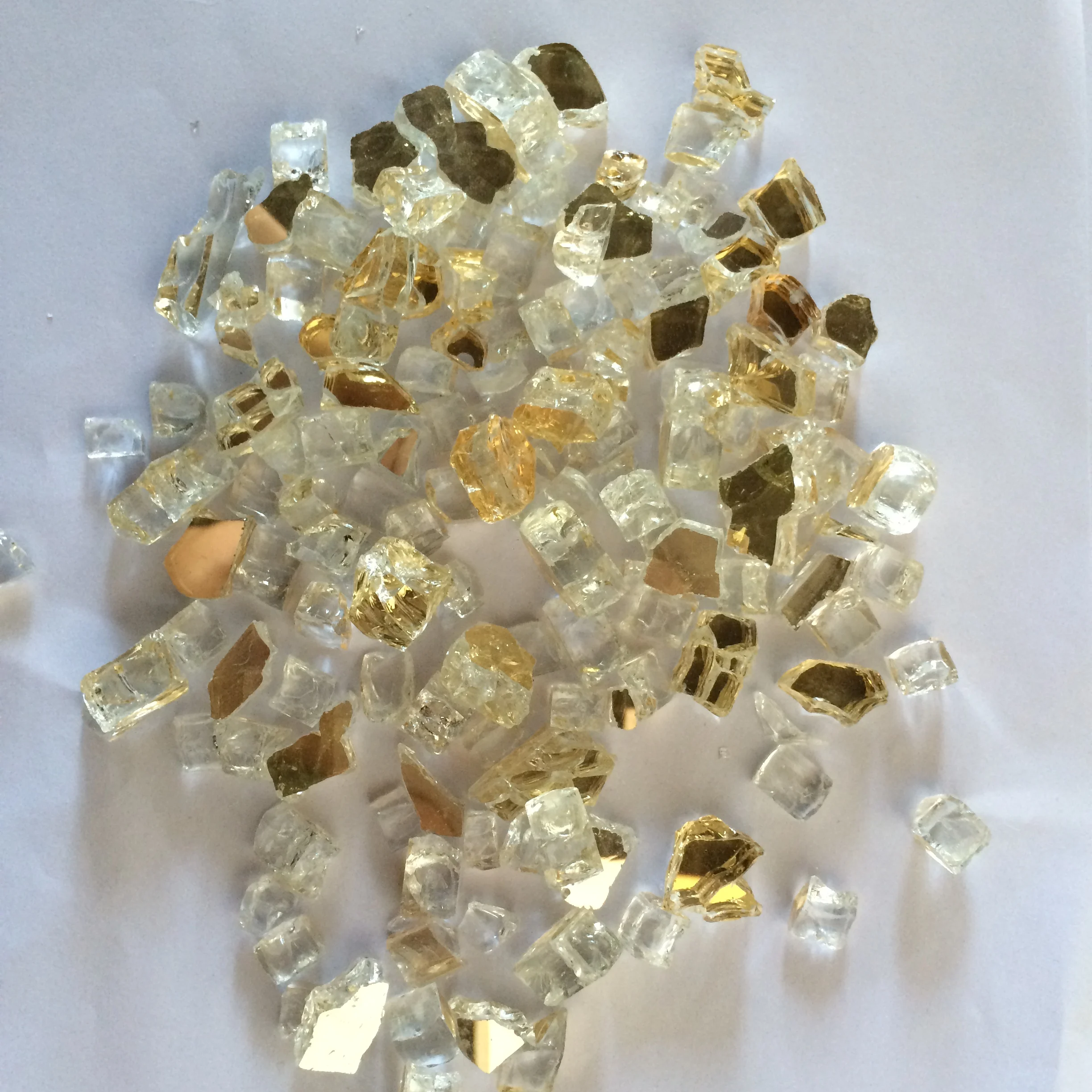 Wholesale sea blue fire glass chips crushed tempered glass stone