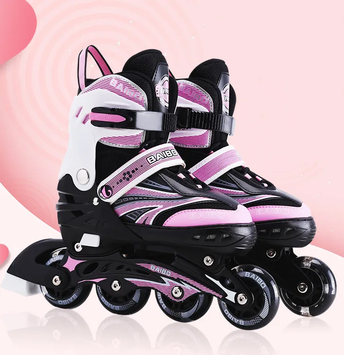 Outdoor Sports Flashing Roller Skates Shoe for Kids Low Price 4 gear Adjustable Custom Inline Skates Shoes
