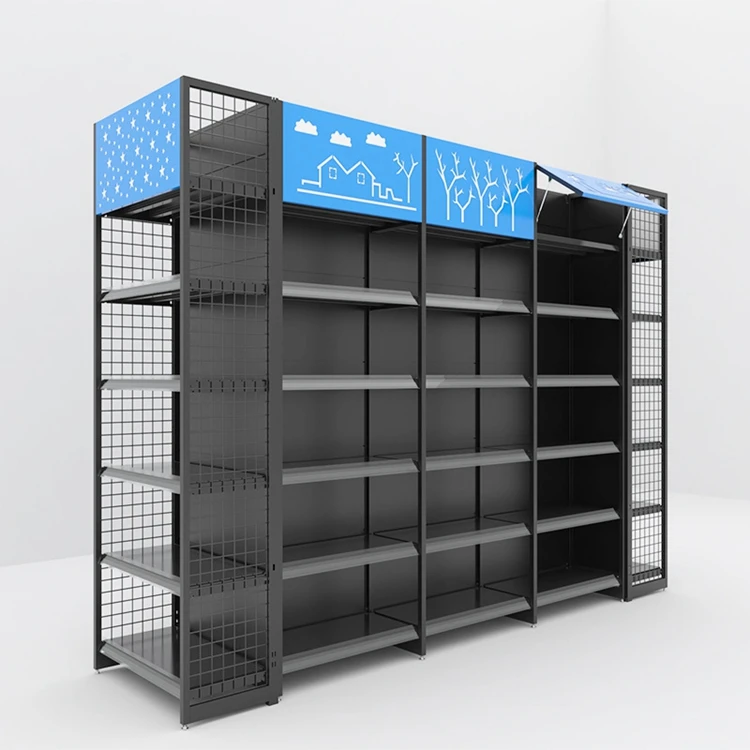 Retail Store Gondola Wholesale Steel Supermarket Store Shopping Display Racks Minimarket Shelf Units