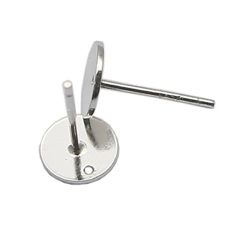 Beadsnice 925 sterling silver earring studs 7mm flat pad findings sterling silver earring components