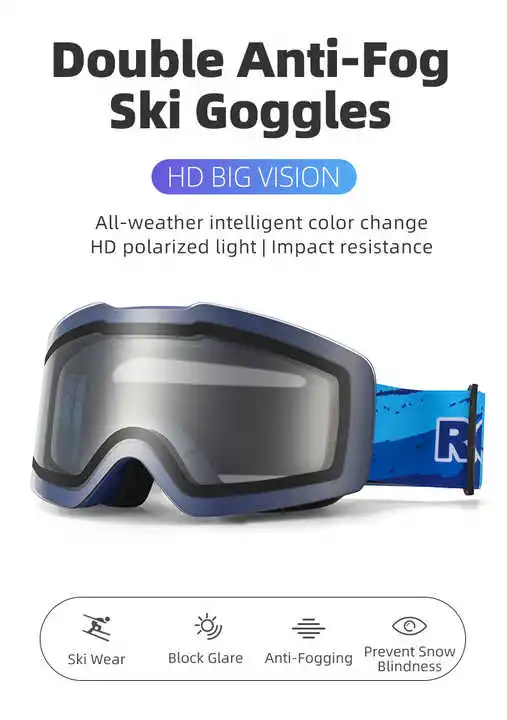 ROCKBROS Skiing Eyewear Goggles Double ens Layers UV400 Anti-fog Ski Unisex Glasses Skiing Men Women Snow Snowboard Goggles