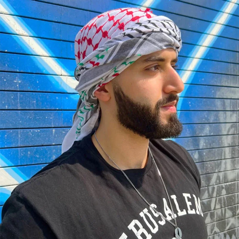 Yemeni Saudi Arab Scarf Men Kuffiyeh Hijab Palestinian Keffiyeh Scarf Shemagh,Filistin Shawl Headscarf Palestine Keffiyeh