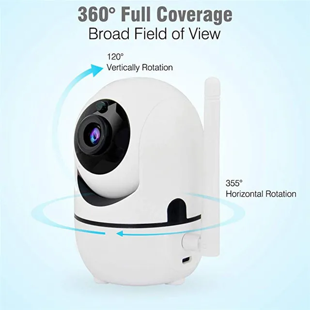 motion detection full hd smart  2mp 360 small wifi ip cables housing security wireless PTZ wifi CCTV camera with night vision