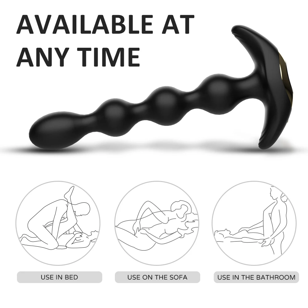 Silicone Remote Control Vaginal Vibrator Vibration Butt Plug Prostate Massager Anal Sex Toys Anal Beads
