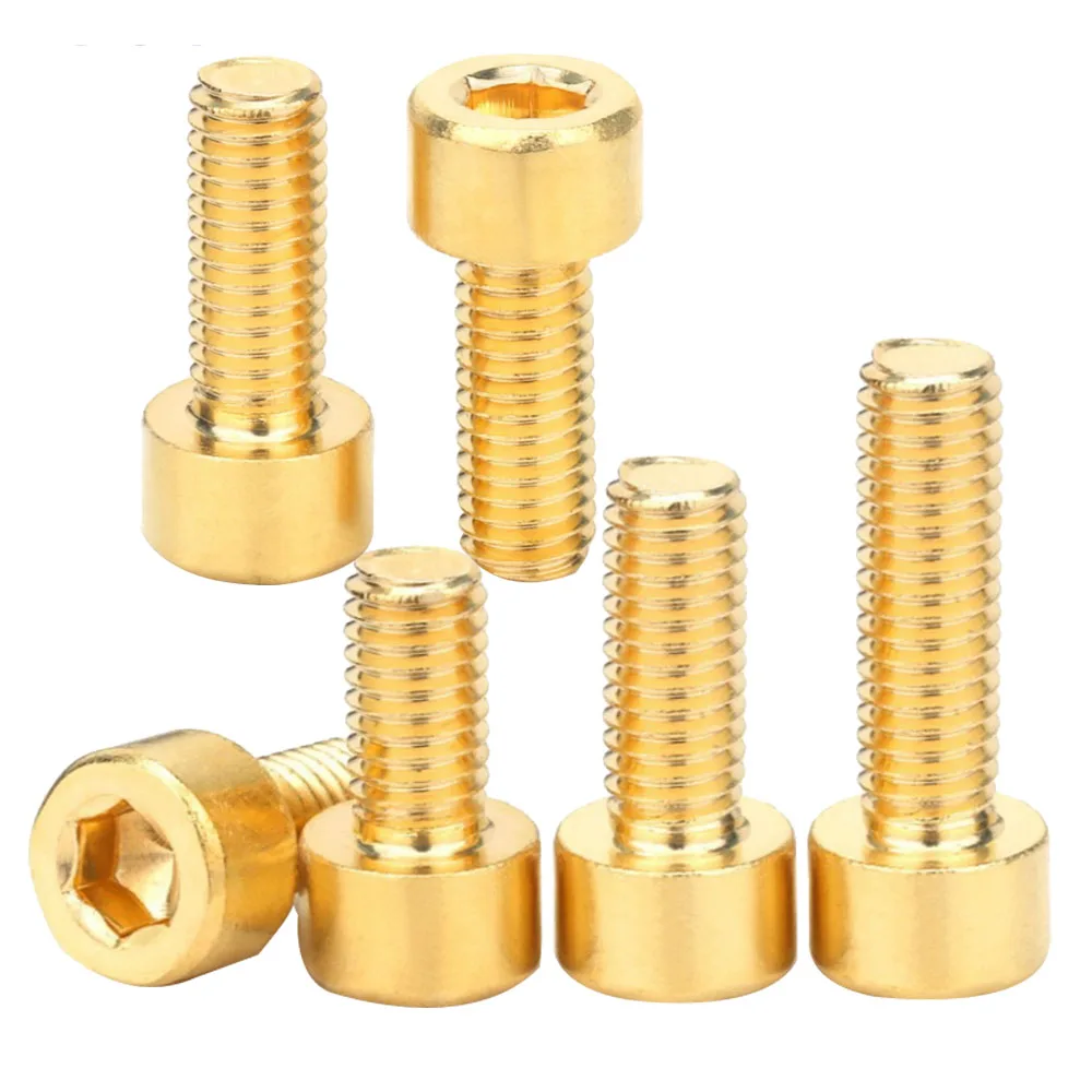 M10x50mm Fastener Brass Cup Head Socket Head Cap Screw Suitable for Industrial Furniture Fitting