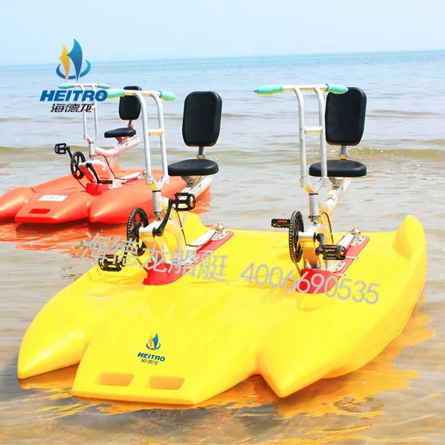 aquatic sport water bicycle 2persons ride water bike pedal boat floating hull pontoon boat