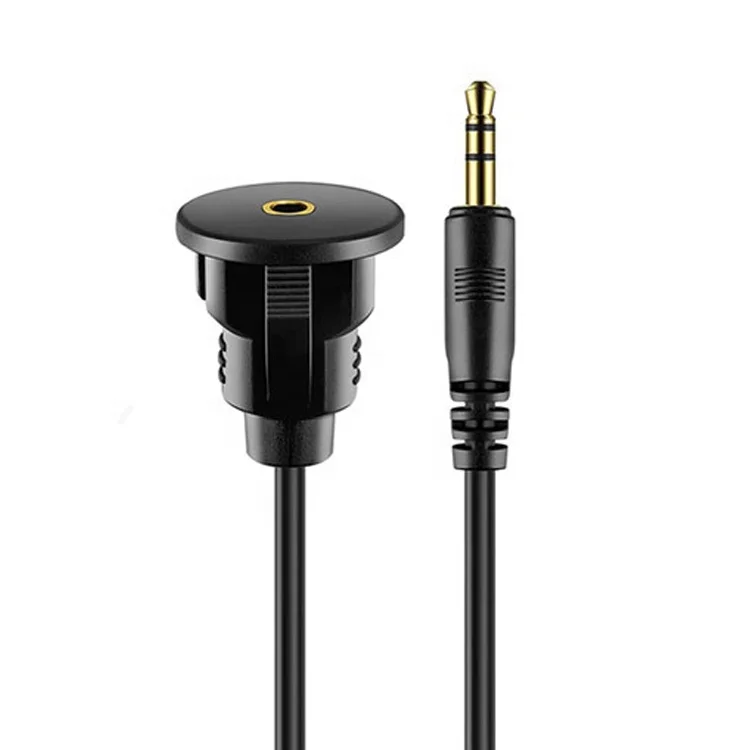 Оптовая продажа, автомобильный Удлинительный кабель со штекером 3,5 мм и гнездом AUX Audio Jack 1/8 дюйма и монтажной панелью