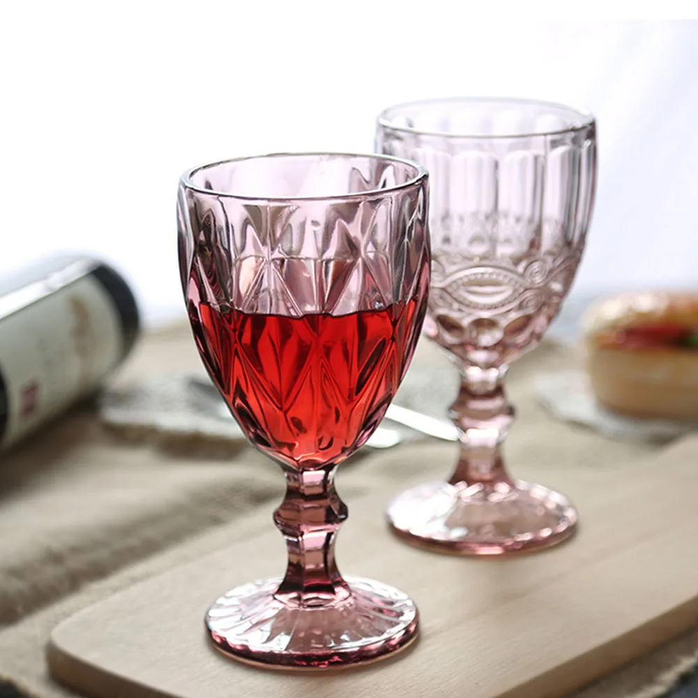Wholesale Old Fashion Goblet Thick Wine Glass Tazas Wedding Reusable Champagne Wine Glass Cup