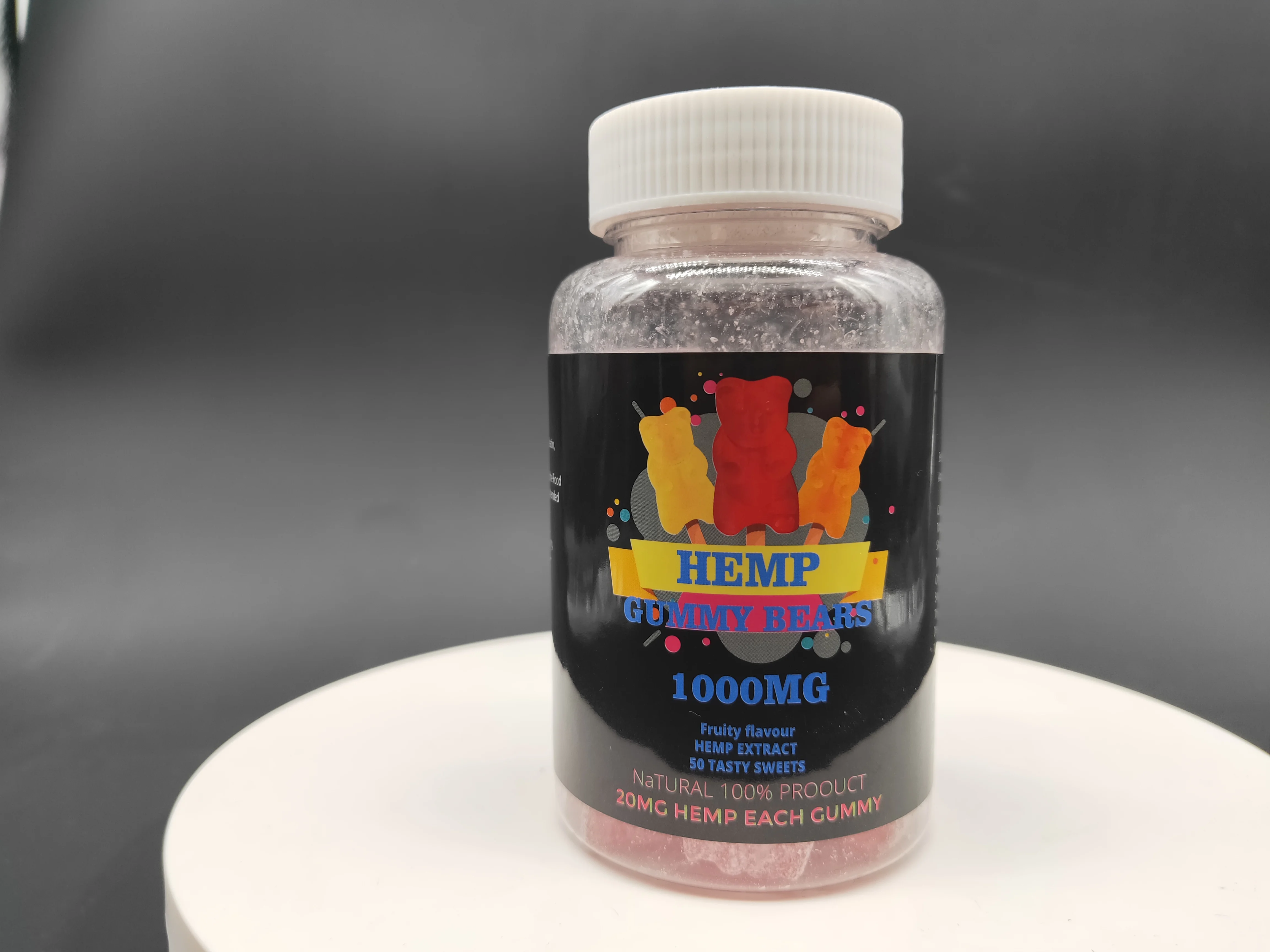 
1000mg Spot wholesale Custom label blank bottle Natural Organic extract cbd sleeping gummy rings hemp fabric bears 50pcs 