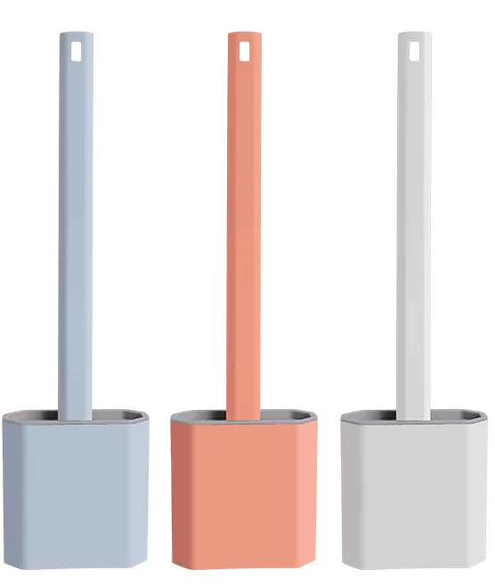 Wall mounted flat flexible silicone hanging  brush plastic flex toilet bowl brush with holder deep cleaner   White Toile brush