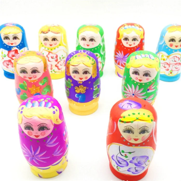 Custom Figure Traditional Wood Russian Souvenir Wooden Nesting Dolls