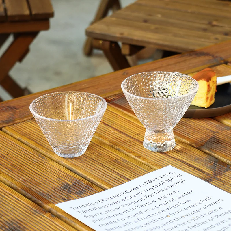 Premium Hammered Glass Tea Wine Cups Cocktail Icecream Glasses