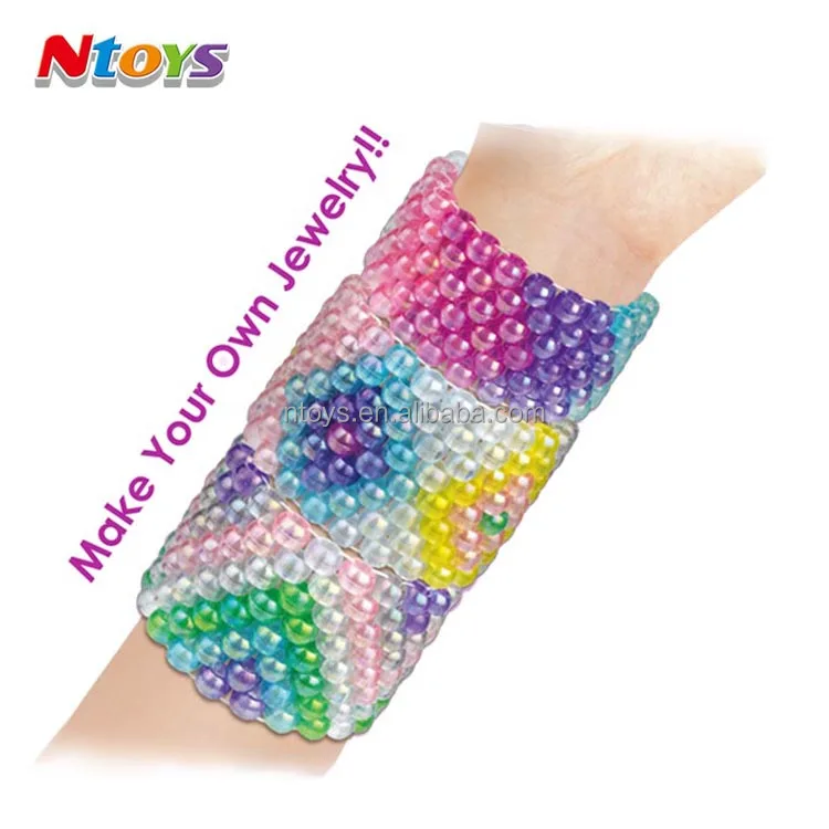DIY Beads Kit for Children Colorful Beads Jewelry Toys Bracelet Accessories