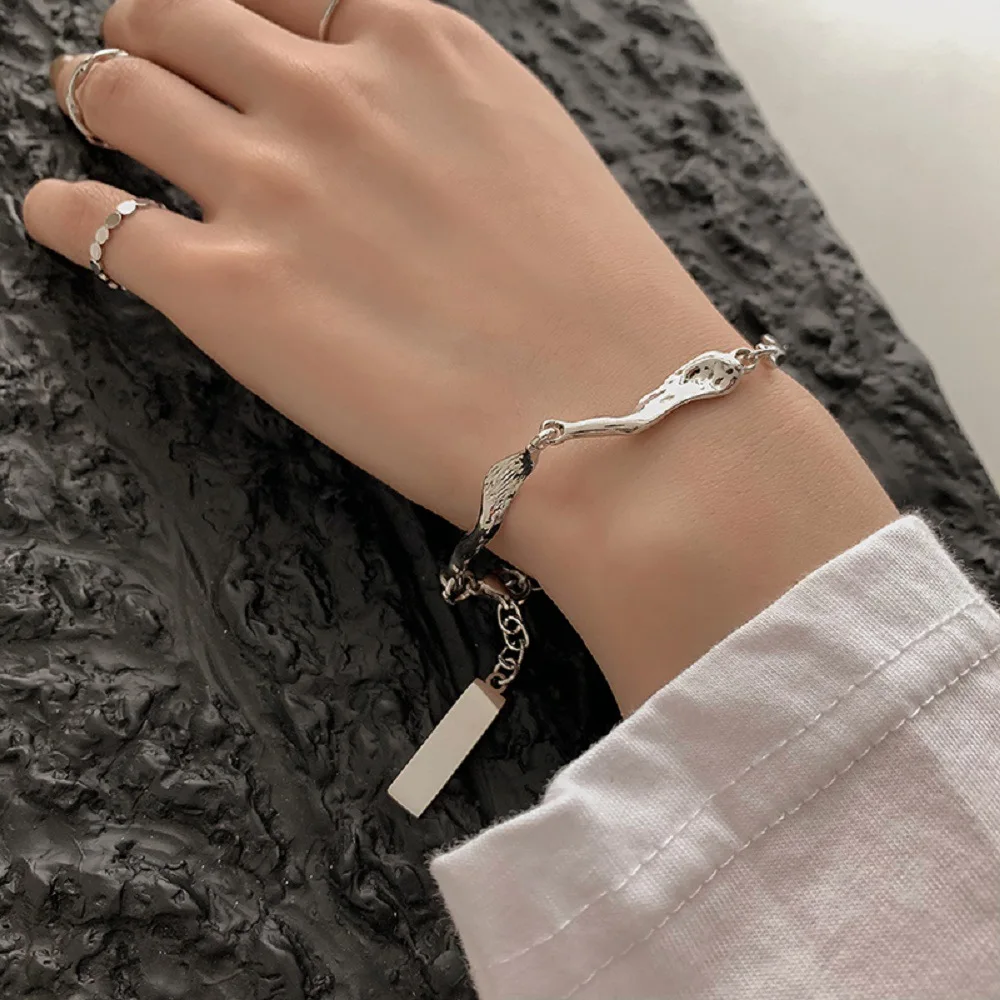 Aug jewelry Hot sale cheap alloy fashion simple personality chain water ripple geometric bracelet
