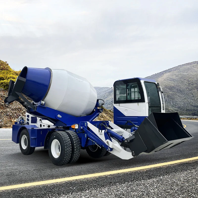 New Fully Hydraulic Mobile Concrete Mixer Truck from China Self-Loading with Reliable Engine famous brand engine china