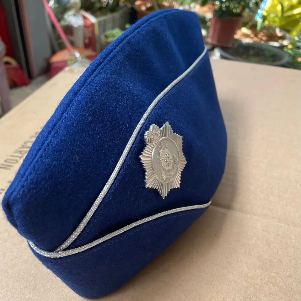 High Quality Custom Size Officers Uniform Side Hat with Silk Material Printed Pattern for Winter Outdoor Use Stock Online Sale