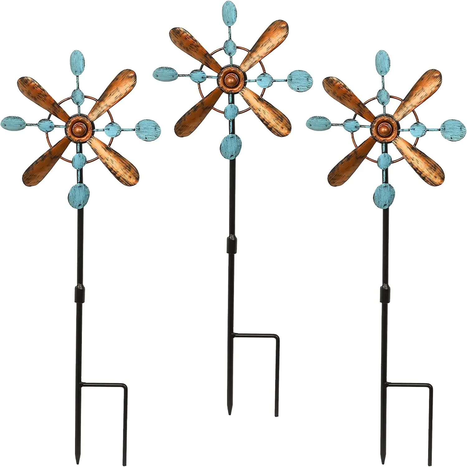 Wind Spinner Metal Stake Decor Garden Metal Garden Stake Windmill Outdoor