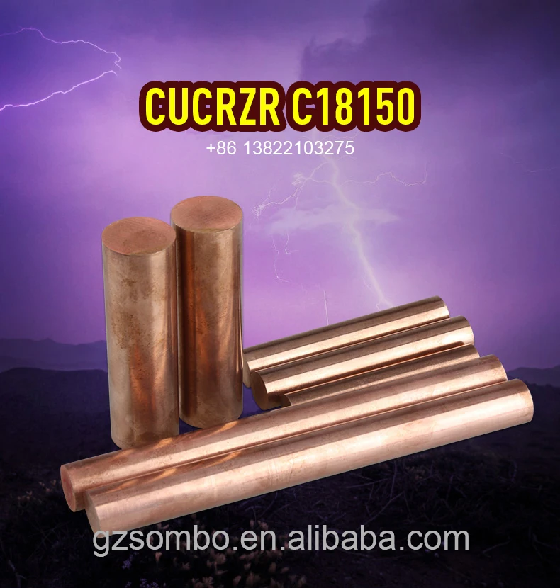 Customizable Pure Copper Round Bar C18150 CuCrZr Chromium Zirconium Alloy /rod Price Per kg