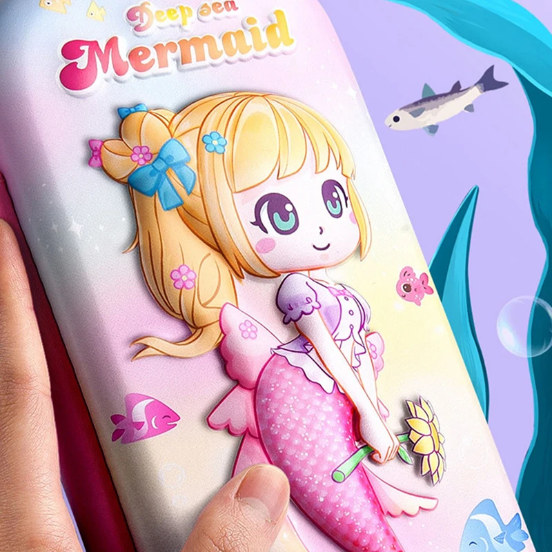 New design beautiful trousse scolaire cartoon fish pencil case 3d kawaii korean pencil case