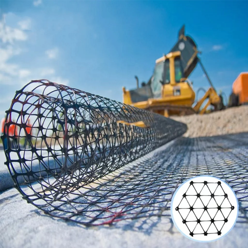 TX150 TX160 pp geomalla triaxial geogrid used in road reinforcement construction