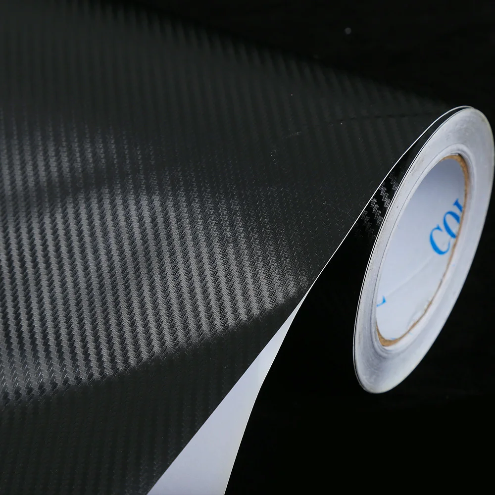 Car Body Decals Film Waterproof Repeated Use Black Carbon Fiber Auto Windows Door Covering Vinyl Sticker