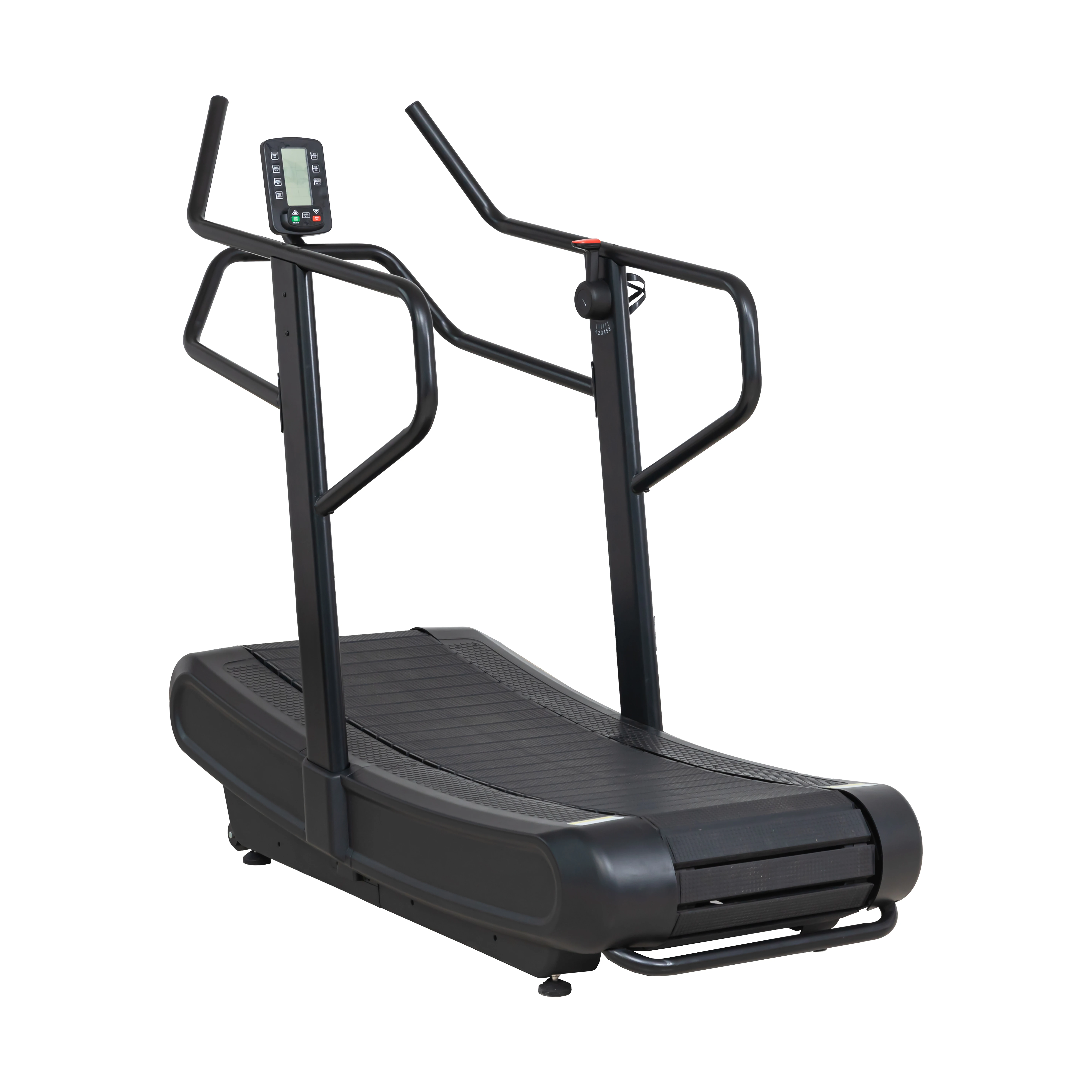 High-End Indoor Cardio Workout Running Machine Electric Unpowered Treadmill Curved Track LCD Display Manual Folding Wood Home
