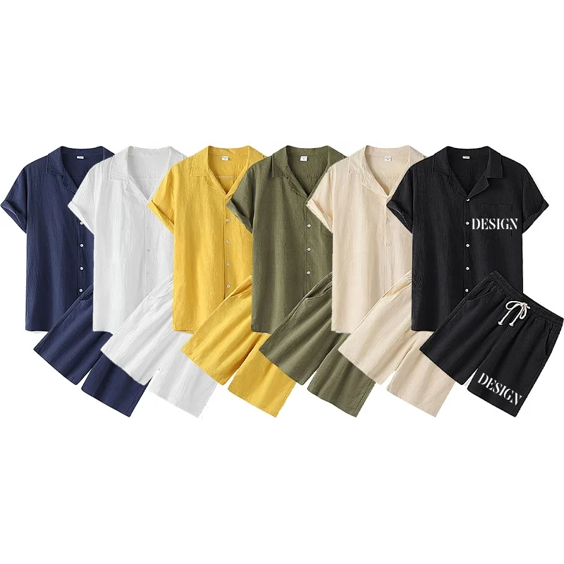 Hot sale Custom Mens Short Set Summer Breathable Suit For Men 2 Piece Set Summer Beach Sweatshirts Shorts Set