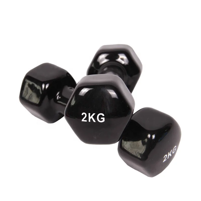 Body Building  Function China wholesale price Hexagonal Vinyl Neoprene Coated Dumbbell from 0.5kg to 8kg