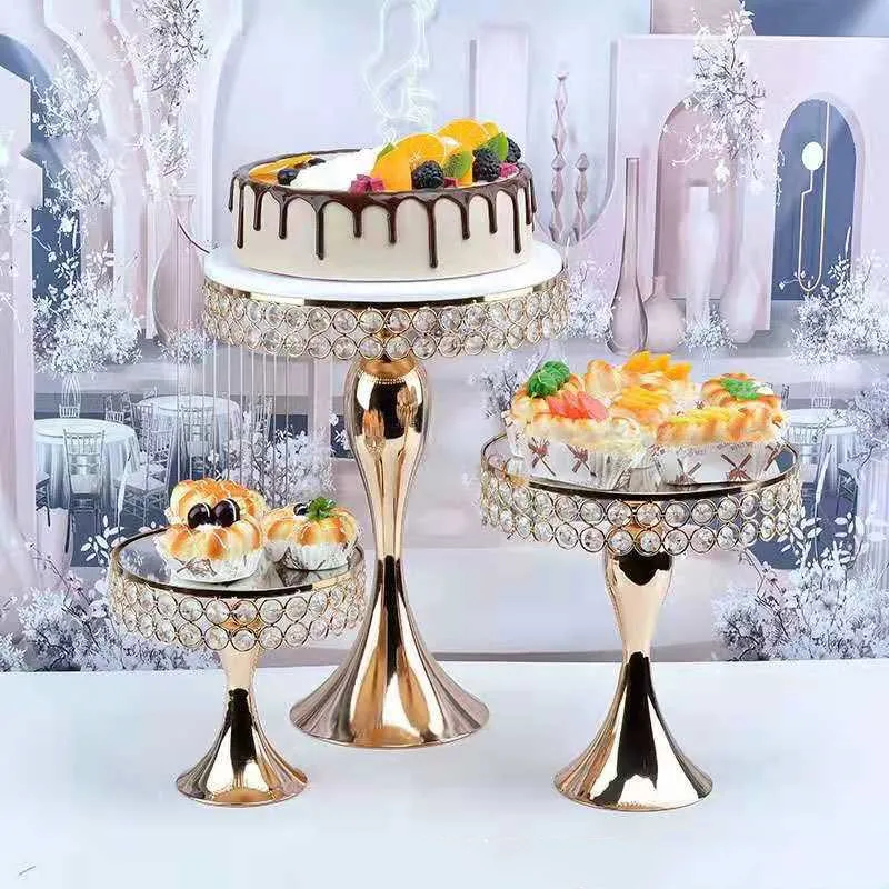 wholesale supply modern European wedding cake holder stand sets dessert party decorative fancy rotating cup cake holder