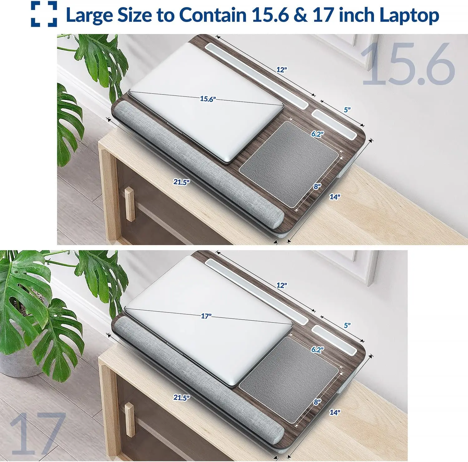 Portable  lap desk with pillow cushion17 inch extra large lap desk kids  with wrist rest laptop lap desk with drawer