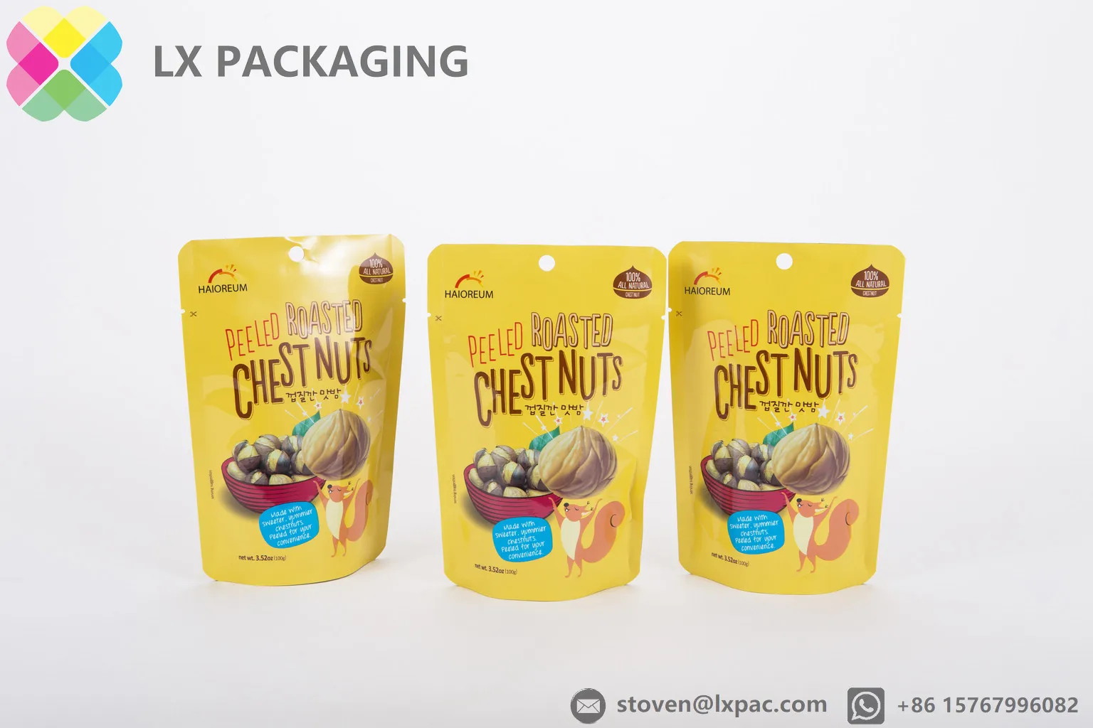 
Pre-cooked Food Packaging Bag, Chestnut Packing Aluminum Foil Plastic Laminated Stand Up Retort Pouch 