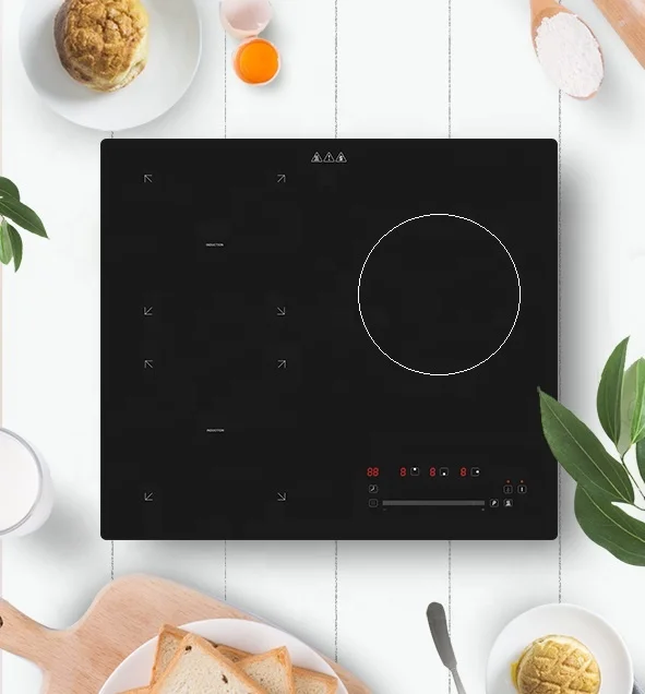 Schott Glass Electric Induction Hob Cooker Cooktop Built in Sensor Slider Touch Control Three 3 Burner Stove